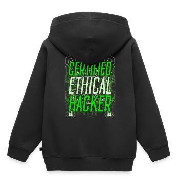 Certified Ethical Hacker - Kinder Premium Organic Hoodie - Schwarz - Hinten - AI Model Kid Male (0cm)