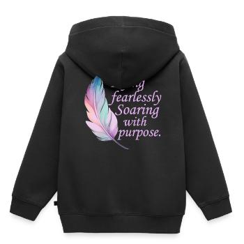 Flying Fearlessly Soaring With Purpose Pastel Boho - Kinder Premium Organic Hoodie - Schwarz - Hinten - AI Model Kid Male (0cm)
