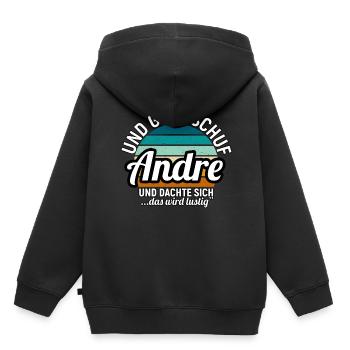 Andreas - Kinder Premium Organic Hoodie - Schwarz - Hinten - AI Model Kid Male (0cm)
