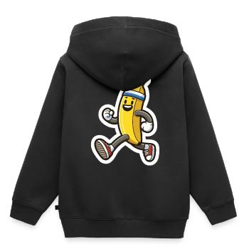 Fit with fruit : jogging banane - Sweat Premium à capuche enfant bio - noir - Dos - AI Model Kid Male (0cm)