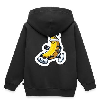 Sporty banana - Kids Premium Organic Hoodie - black - Back - AI Model Kid Male (0cm)