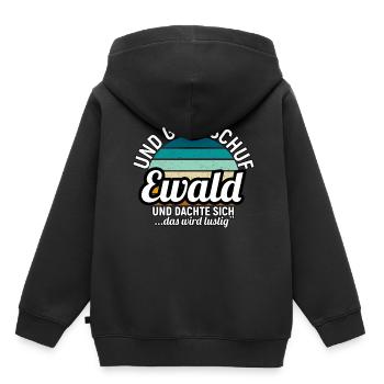 Felix - Kinder Premium Organic Hoodie - Schwarz - Hinten - AI Model Kid Male (0cm)