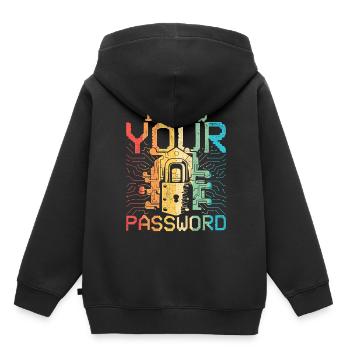 Ethical Hacker I Know Your Password - Kinder Premium Organic Hoodie - Schwarz - Hinten - AI Model Kid Male (0cm)