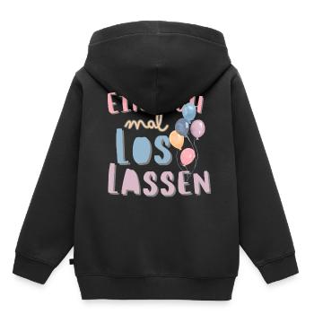 Einfach mal loslassen. Motivationsspruch Trennung - Kinder Premium Organic Hoodie - Schwarz - Hinten - AI Model Kid Male (0cm)