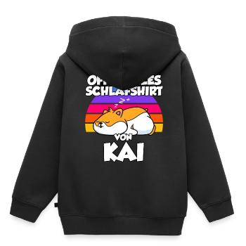 Offizielles Schlafshirt Von Kai - Kinder Premium Organic Hoodie - Schwarz - Hinten - AI Model Kid Male (0cm)