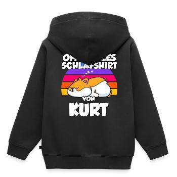 Offizielles Schlafshirt Von Kurt - Kinder Premium Organic Hoodie - Schwarz - Hinten - AI Model Kid Male (0cm)