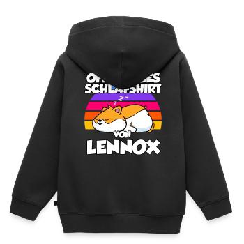 Offizielles Schlafshirt Von Lennox - Kinder Premium Organic Hoodie - Schwarz - Hinten - AI Model Kid Male (0cm)