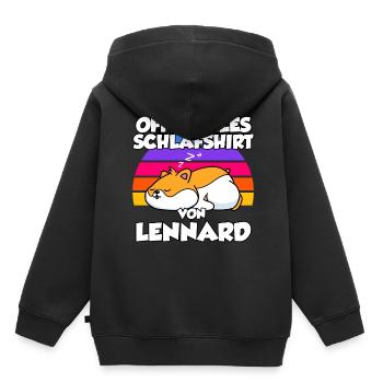 Offizielles Schlafshirt Von Lennard - Kinder Premium Organic Hoodie - Schwarz - Hinten - AI Model Kid Male (0cm)