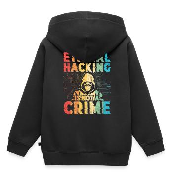 Ethical Hacking Is Not A Crime - Kids Premium Organic Hoodie - black - Back - AI Model Kid Male (0cm)