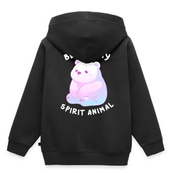 Bear Is My Spirit Animal Cute Polar Bear Lofi Kawa - Kinder Premium Organic Hoodie - Schwarz - Hinten - AI Model Kid Male (0cm)