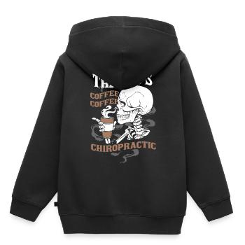 Coffee Lover Chiropractor Funny Bone Chiropractic - Kinder Premium Organic Hoodie - Schwarz - Hinten - AI Model Kid Male (0cm)
