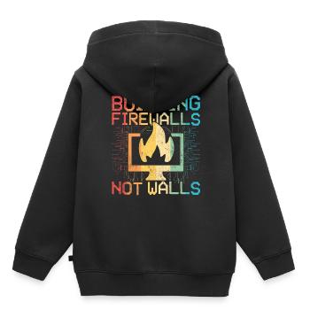 Ethischer Hacker Building Firewalls Not Walls - Kinder Premium Organic Hoodie - Schwarz - Hinten - AI Model Kid Male (0cm)