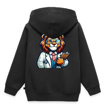 Cute Lion Scientist - Kids Premium Organic Hoodie - black - Back - AI Model Kid Male (0cm)