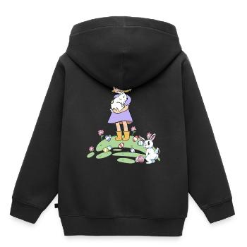 Pâques lapin enfants lapin oeufs de Pâques oeufs - Sweat Premium à capuche enfant bio - noir - Dos - AI Model Kid Male (0cm)