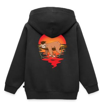 Paresseux, Étudiant, Diplôme, Lycéen, Étudiant, Étudiant, Fatigué - Sweat Premium à capuche enfant bio - noir - Dos - AI Model Kid Male (0cm)