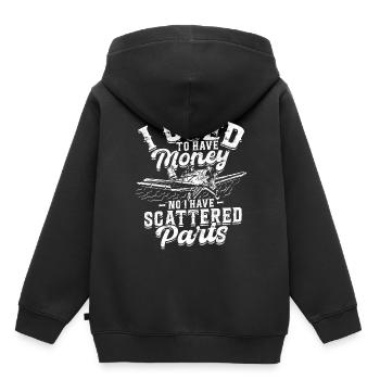 Maquette d’avion Maquette d’avion - Sweat Premium à capuche enfant bio - noir - Dos - AI Model Kid Male (0cm)