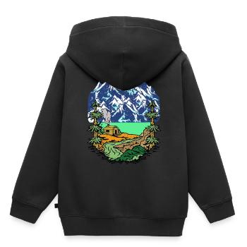 Alps, Summit, Mountains, Beg Hut, House, Alm, Tyrol, Nature - Kids Premium Organic Hoodie - black - Back - AI Model Kid Male (0cm)