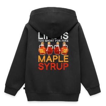 Sirop d’érable Érable Sève d’érable - Sweat Premium à capuche enfant bio - noir - Dos - AI Model Kid Male (0cm)