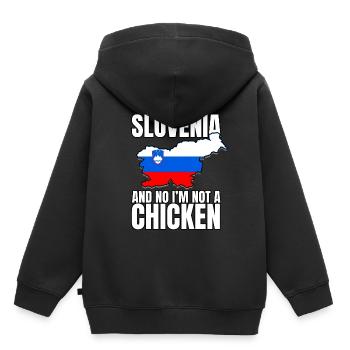 Slowenien I'm From Slovenia Not A Chicken - Kinder Premium Organic Hoodie - Schwarz - Hinten - AI Model Kid Male (0cm)