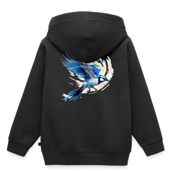 Blue Jay Bird Watching Vintage Birding Birdwatcher - Kinder Premium Organic Hoodie - Schwarz - Hinten - AI Model Kid Male (0cm)