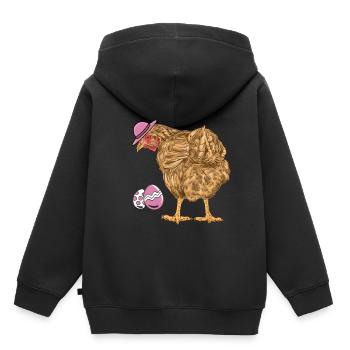 Huhn Federvieh Geflügel Ostereier Ei Hühnerhof - Kinder Premium Organic Hoodie - Schwarz - Hinten - AI Model Kid Male (0cm)