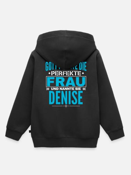 Denise Name Design - Kinder Premium Organic Hoodie - Schwarz