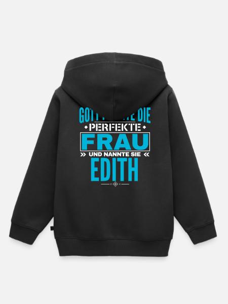 Edith Name Design - Kinder Premium Organic Hoodie - Schwarz