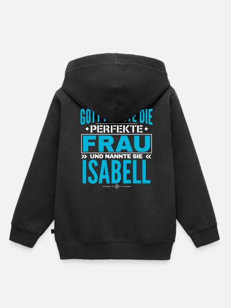 Isabell Name Design - Kinder Premium Organic Hoodie - Schwarz