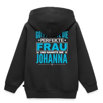 Johanna Name Design - Sweat Premium à capuche enfant bio - noir - Dos - AI Model Kid Male (0cm)