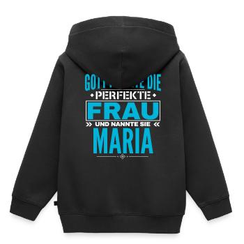 Conception du nom de Maria - Sweat Premium à capuche enfant bio - noir - Dos - AI Model Kid Male (0cm)