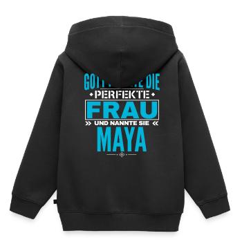 Conception du nom maya - Sweat Premium à capuche enfant bio - noir - Dos - AI Model Kid Male (0cm)