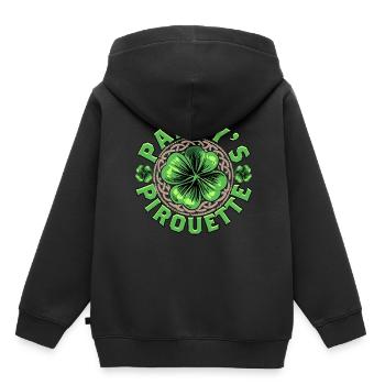 Danse irlandaise Danse irlandaise Pirouette de Feis Paddy - Sweat Premium à capuche enfant bio - noir - Dos - AI Model Kid Male (0cm)