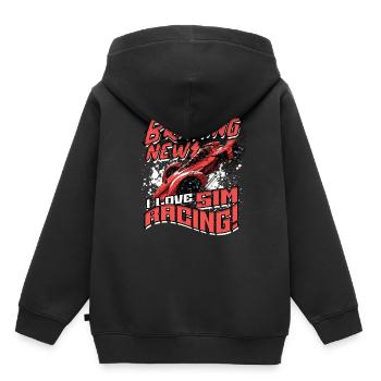 Actualités sur le freinage J'adore Sim Racing - Sweat Premium à capuche enfant bio - noir - Dos - AI Model Kid Male (0cm)