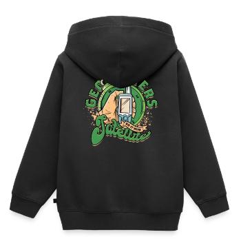 Geocachers Do It With Satellites - Kids Premium Organic Hoodie - black - Back - AI Model Kid Male (0cm)