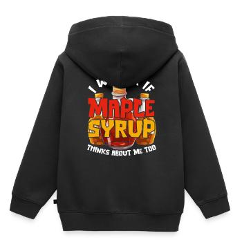 Sirop d’érable Érable Sève d’érable - Sweat Premium à capuche enfant bio - noir - Dos - AI Model Kid Male (0cm)