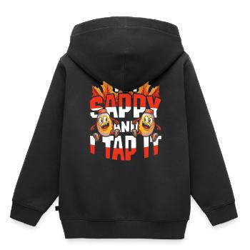 Sirop d’érable Je suis séveux et je le tapote - Sweat Premium à capuche enfant bio - noir - Dos - AI Model Kid Male (0cm)