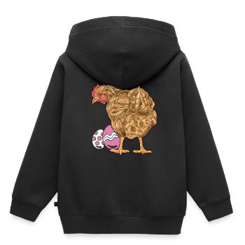 Huhn Federvieh Geflügel Eier Ei Ostern Osterei - Kinder Premium Organic Hoodie - Schwarz - Hinten - AI Model Kid Male (0cm)