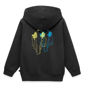 fantômes fantômes fantôme fantôme nature hantée - Sweat Premium à capuche enfant bio - noir - Dos - AI Model Kid Male (0cm)
