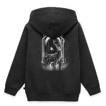 Hirsch Wald Kreatur Tod Horror Halloween Monster - Kinder Premium Organic Hoodie - Schwarz - Hinten - AI Model Kid Male (0cm)