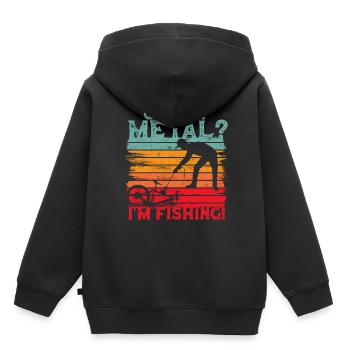 Pêche à l’aimant Pêche à l’aimant - Sweat Premium à capuche enfant bio - noir - Dos - AI Model Kid Male (0cm)