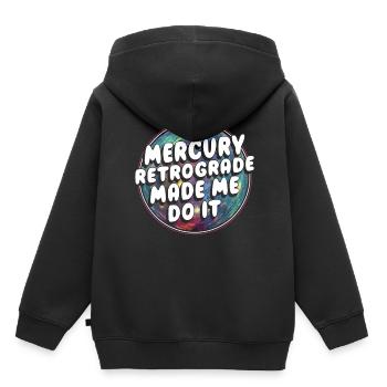 Astrologie rétrograde de Mercure - Sweat Premium à capuche enfant bio - noir - Dos - AI Model Kid Male (0cm)
