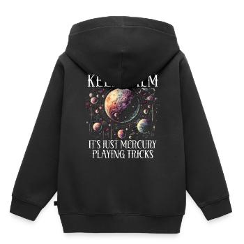 Mercure rétrograde - Sweat Premium à capuche enfant bio - noir - Dos - AI Model Kid Male (0cm)