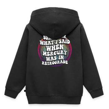 Astrologie rétrograde de Mercure - Sweat Premium à capuche enfant bio - noir - Dos - AI Model Kid Male (0cm)