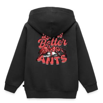 La reproduction des fourmis est meilleure avec les fourmis - Sweat Premium à capuche enfant bio - noir - Dos - AI Model Kid Male (0cm)