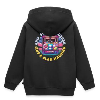 Pince automatique Pince Kraller - Sweat Premium à capuche enfant bio - noir - Dos - AI Model Kid Male (0cm)
