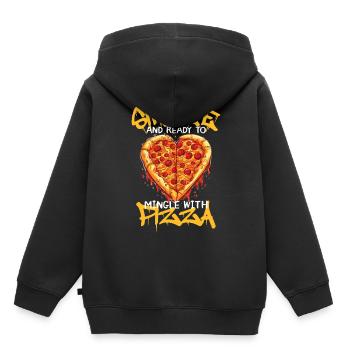Heart Shaped Pizza Funny Anti Valentines Day - Kinder Premium Organic Hoodie - Schwarz - Hinten - AI Model Kid Male (0cm)