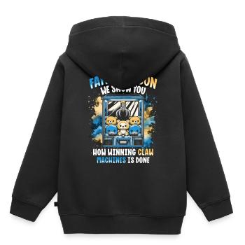Pince automatique Pince Kraller - Sweat Premium à capuche enfant bio - noir - Dos - AI Model Kid Male (0cm)