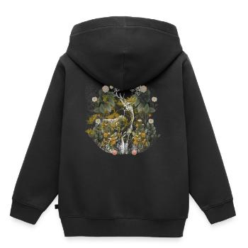 Natur Hirsch Geweih Rotwild Waldtier Schweden Reh - Kinder Premium Organic Hoodie - Schwarz - Hinten - AI Model Kid Male (0cm)