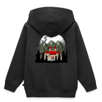 Fairytale Castle Middle Ages Castle Fortress - Kids Premium Organic Hoodie - black - Back - AI Model Kid Male (0cm)