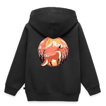 Fuchs Füchse Wildnis - Kinder Premium Organic Hoodie - Schwarz - Hinten - AI Model Kid Male (0cm)